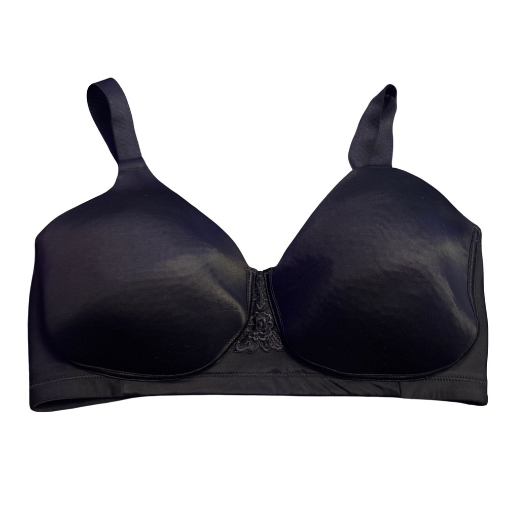 Vanity Fair Beauty Back Smoother 71380 Wireless Full Figure Black Bra 38DDD